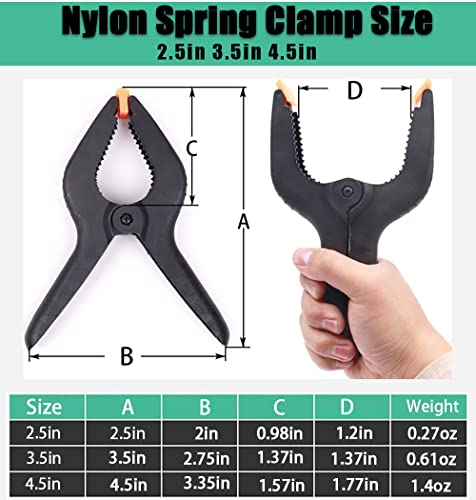 Image of Spring Clamps,30 Pack 3.5in Professional Plastic Heavy Duty Spring Clips for Crafts, Backdrop Clips Clamps for Backdrop Stand,Photography Studios,Woodworking,Home Improvement