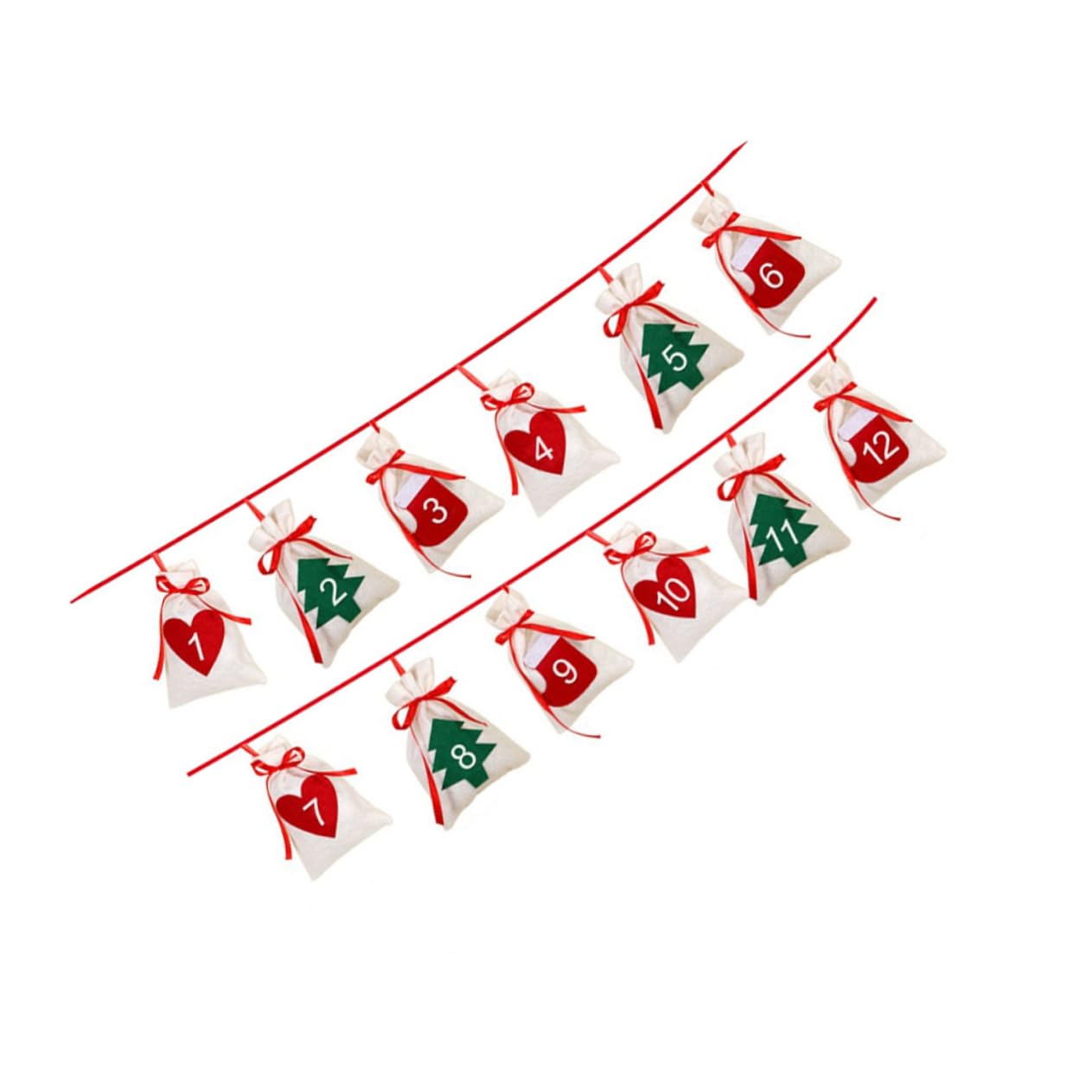 MAGICLULU 3 Set Calendario Ghirlanda Di Natale Appesa Calendario Dellavvento Capodanno Borsa Decorazione Per Feste Di Natale Giocattoli Ragazzi E Ragazze Presente 12 Pezzi * 3