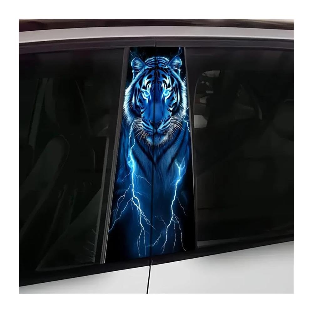 Body Parts 2pcs Car B-Pillar Decals Bold Lightning Tiger Car Center Pillar Waterproof Sticker