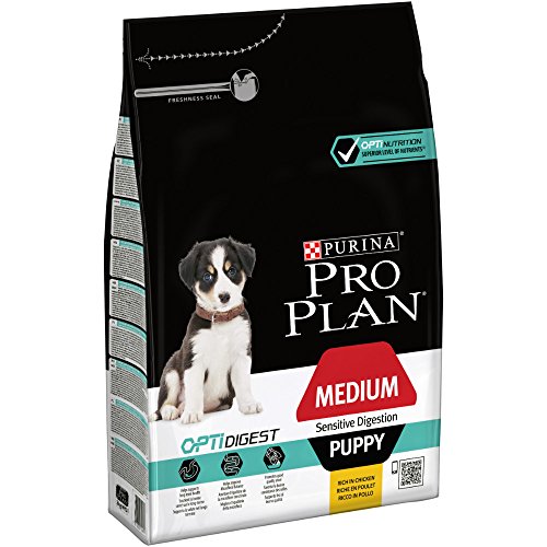 Pro Plan Dog Medium Puppy Hund, Sensitive Digestion Huhn und mit Reis, Trockenfutter, 1er Pack (1 x 3 kg) Beutel