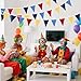 Red Blue Yellow Pennant Banner Garland Bunting Decorations for Circus Clown Carnival Birthday Wedding Outdoor Hanging Festivals 33Feet 32 Flags