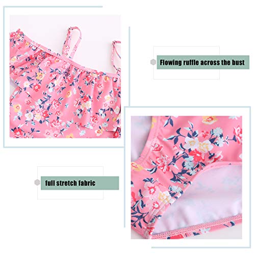Image of Girls One Piece Swimsuits Off Shoulder Bathing Suit for Kids Hawaiian Swimwear 3-16 Years