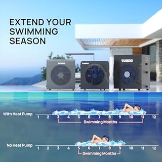 TURBRO 18,000 BTU Swimming Pool Heat Pump, Electric Pool Heater for Above-Ground Pools and Spas up to 6,000 Gallons, Titanium Heat Exchanger, 5.5 COP, IPX4-Waterproof, 110-120V, Manatee M18