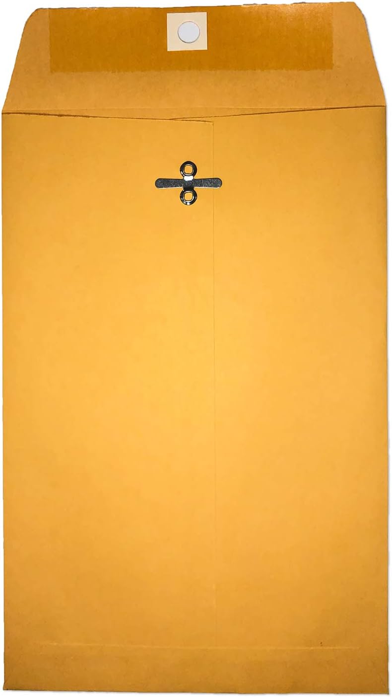 6" x 9" Clasp Envelopes - 28lb Durable Golden Kraft - for File, Storage, or Mailing - 15 Count Pack