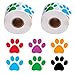 2 Rouleau de d'Autocollants à Empreinte de Patte Coloré Étiquettes de Patte de Chien Empreinte /salle décalcomanie maison Stickers muraux Porte d'armoire de bricolage Gamelle décor (Couleur Mixte)