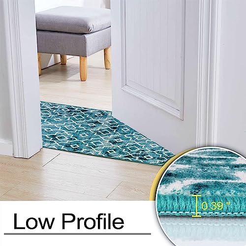 Moynesa Washable Area Rug, 2X6 Runner Rug For Hallway Non Slip, Moroccan Teal Bedroom Laundry Room Carpet Runner Geometric Trellis Throw Mat For Kitchen Sink Bathroom Living Room Entryway #TOP4