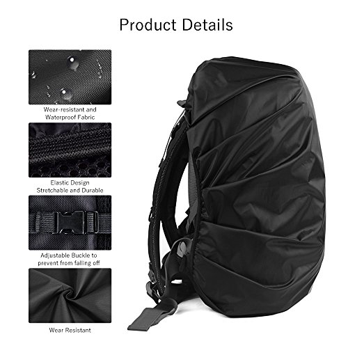 Lama 2Pcs Waterproof Rain Cover For Backpack, Reflective Rainproof Protector For Anti-Dust And Anti-Theft S 18L-25L Black #TOP4