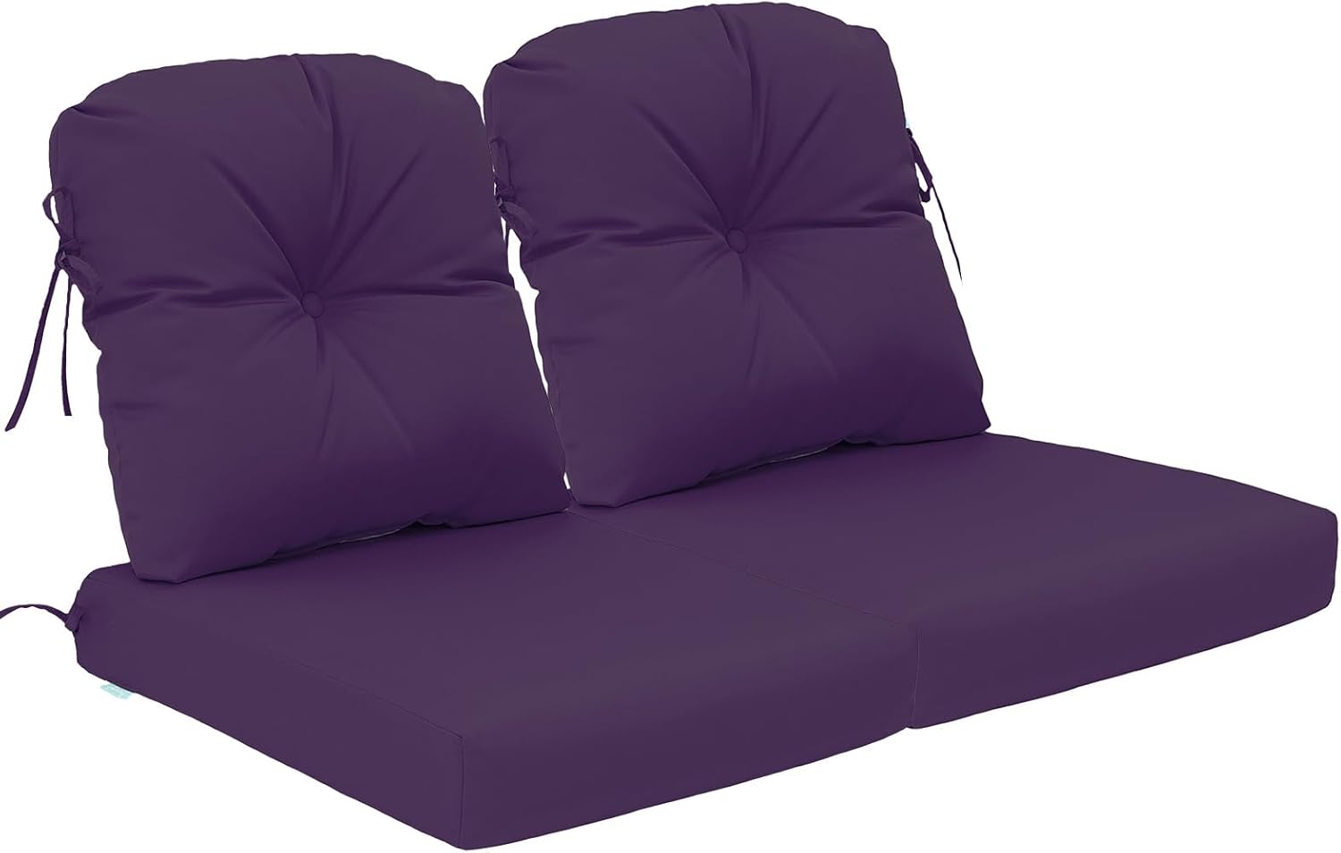 QILLOWAY Outdoor Chair Cushion Set with Strings,Replacement Outdoor Cushions for Patio Furniture.(Purple)-Sets of 2