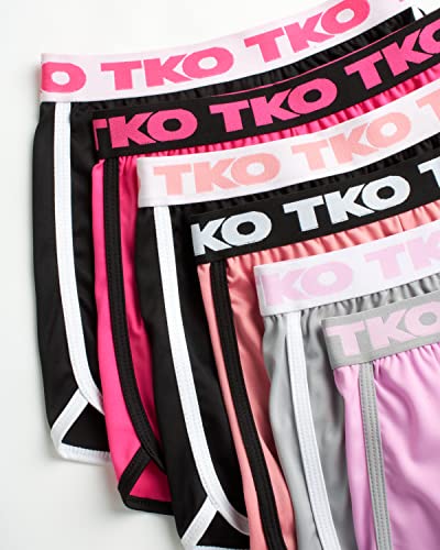 Tko Girls’ Active Shorts – 6 Pack Performance Dry Fit Running Shorts For Girls  - Kids Lightweight Athletic Shorts (7-12), Size 7/8, Assortment 4 #TOP5