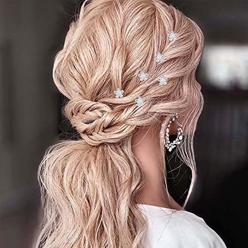 Qiutimiy (48 Pcs,4 Styles) Pearl,Rhinestone Crystal Twisters Spiral Set Hair Pin Silver Coil For Wedding, Bridal, Prom, Party And Special Occasion With Clear Container #TOP4
