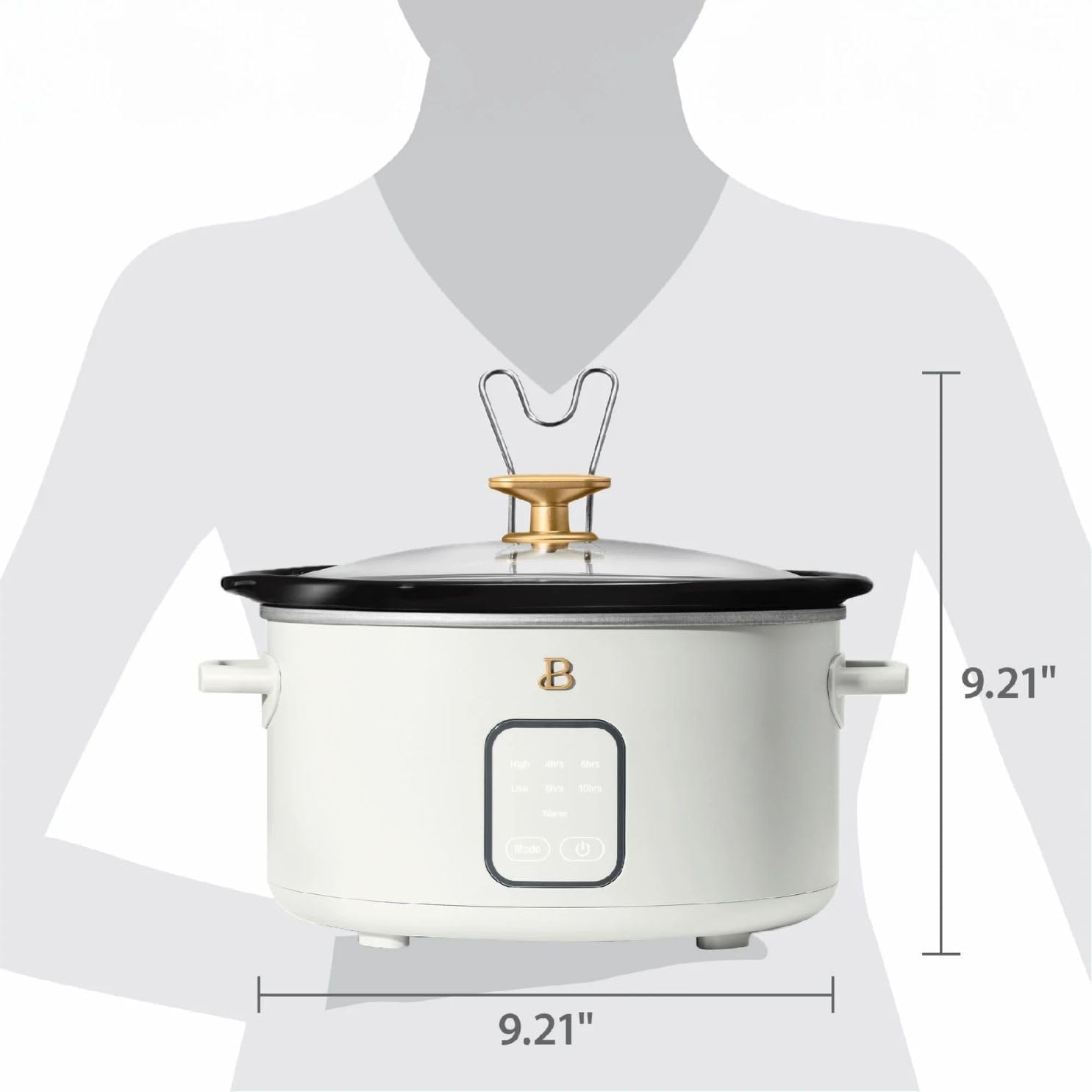 4-Qt Digital Slow Cooker with Smart Touch Screen, Removable Pot, Timer Presets, Ideal for Small Families