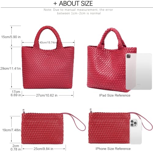 Image of JINMANXUE Fashion Woven Bag Shopper Bag Travel Handbags and Purses Women Tote Bag Large Capacity Shoulder Bags