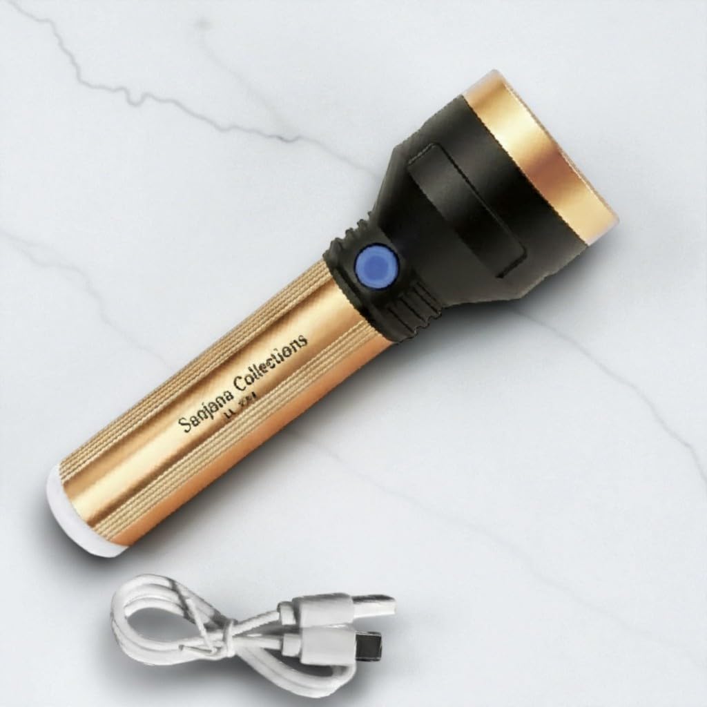 100W Small & Bright Portable LED Emergency Light, Rechargeable 2-in-1 Torch with Orange Accent, White Compact Design-image-37