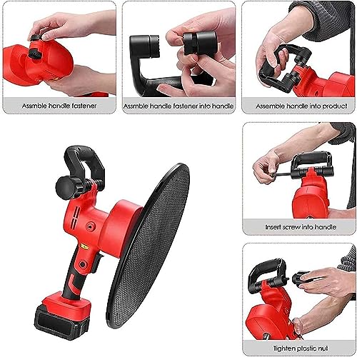 Máquina Suave de Pared sin conexión, 15 Pulgadas de tubería eléctrica con Motor sin Cepillo, Manga Ajustable de 6 velocidades para lápiz de hormigón y Acabado en sequeda, Incluye 1 batería