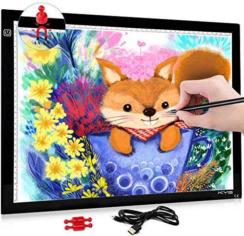 Magnetisch LED leuchttisch A3 Licht Pad einstellbare Helligkeit Lichtkasten Copy Board mit USB Kable Ideal für Designen Kopieren Zeichnen Skizzieren