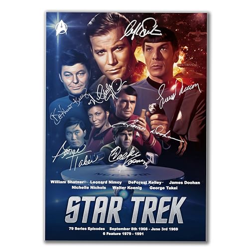 Star Trek The Original Series Cast Signed A4 Poster, Cast Signatures/Autographs Print, Collectible Wall Art