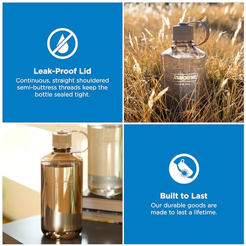 Image of Nalgene 32 oz Narrow Mouth Water Bottle | BPA-Free, Durable & Leak Proof, Lghtweght Bottle for Hkng, Gym & Travel, Mocha