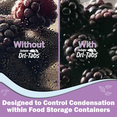 Zorbette Dri-Tabs | Food-Safe Moisture Absorbers – Keep Fruits, Veggies, Snacks, Bread & More Fresher, Longer! Eco-Friendly, Plant Based Desiccant That Replaces Silica Gel Packets - 75pk (Magenta) - Thumbnail 3