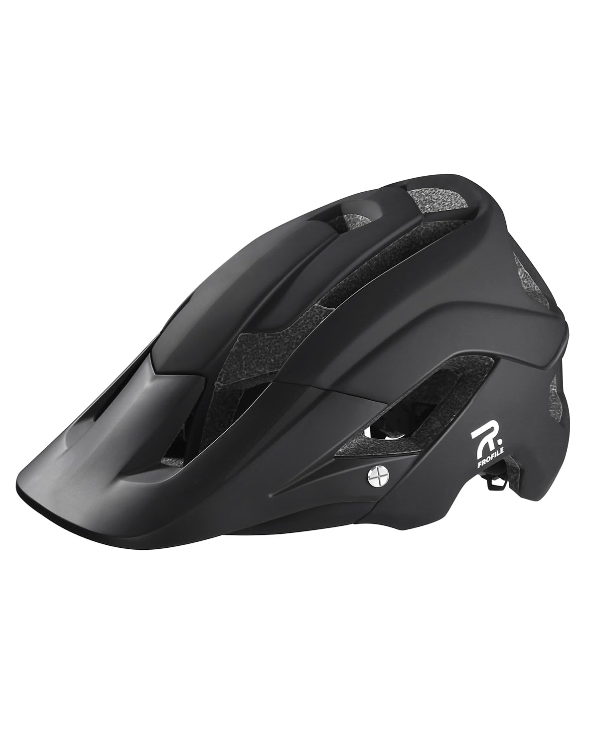 FROFILE Mountain Bike Helmet for Men & Women - Adult MTB Bicycle Helmet with Visor (22.8-24.4 in/ 58-62 cm, Black)