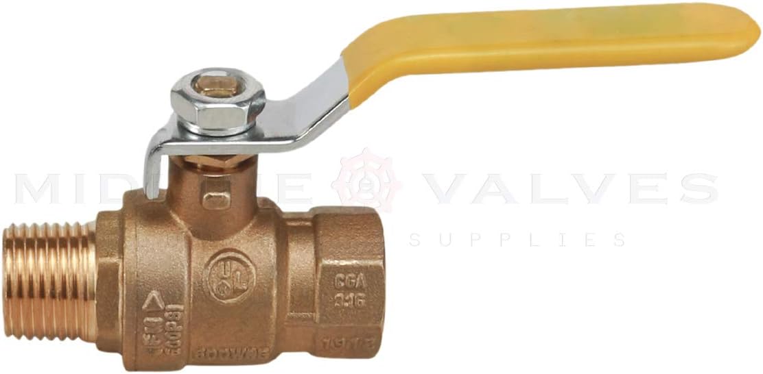 Midline Valve 822MF256 Premium Brass Full Port Ball Valve 3/4 in. FIP x MIP Connections : Industrial & Scientific
