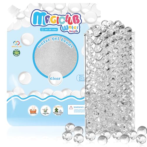 MAGICLUB 160,000 Clear Super Absorbent Polymer Beads, Round, Non-Toxic for Vase Filler, Soilless Planting, Wedding Centerpiece Floral Arrangement