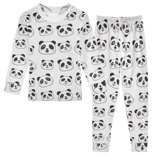 ODAWA Cute Panda Black White Fall Outfits Kid 18M Cotton Clothes Tee and Pant 2-piece Set