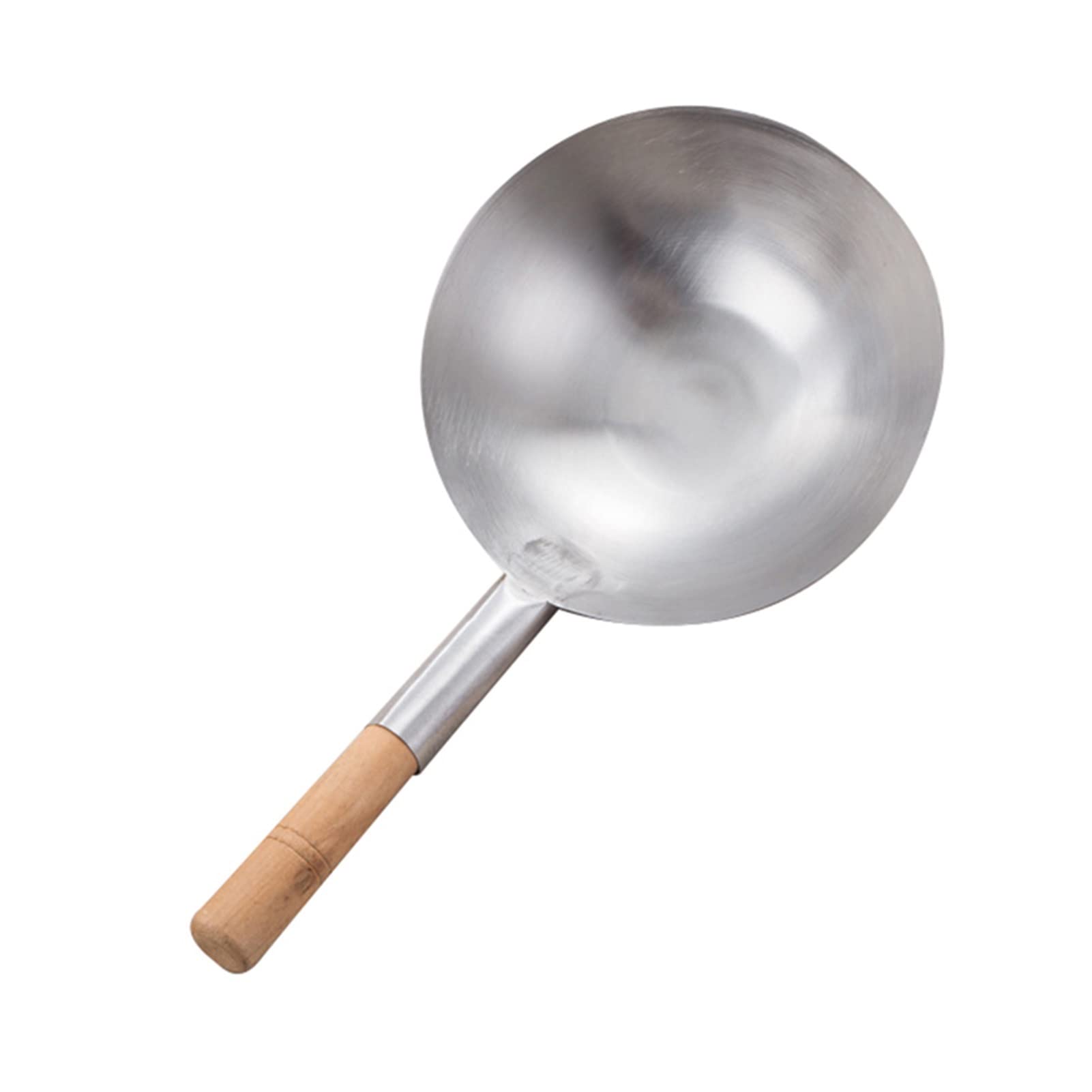 Cucharones Gadgets de Cocina Gruesos Pot de Madera de Madera/Acero Inoxidable sin Recubrimiento Chef Antiadherente cocinando Wok Sopa Grande Cuchara Wok Cuchara sopera (Color : Wooden Handle, Size :