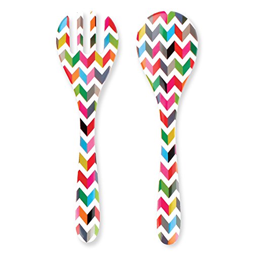 French Bull Juego de 2 piezas para servidor de ensalada, vajilla de melamina, 13 pulgadas, para exteriores, fiesta, utensilios, Ziggy