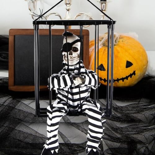 Prisonnier Parlant Halloween avec Détecteur de Mouvement Yeux Rouges