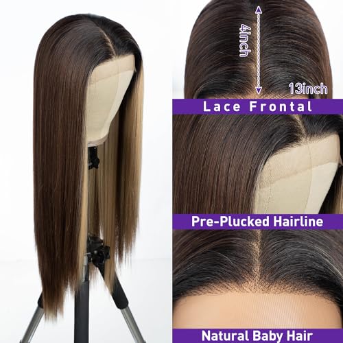 Joedir 13x4 Straight Lace Frontal Wigs for Black Women Synthetic Light Yaki Straight Glueless Wigs with Pre-plucked Baby Hairs - Image 2