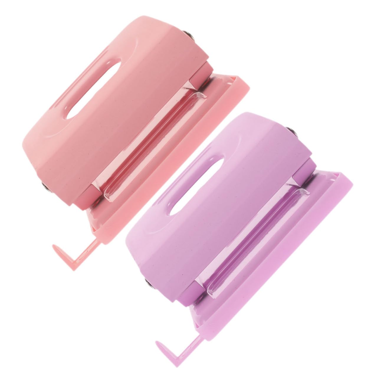 VILLCASE 2 Sätze Roségoldener Hefter Puncher Lochkarte Befestigungselemente Mini-locher Dreilocher Kleiner Locher Loses Blatt Papier EIN Locher Papierstanzer Plastik 2 Stück * 2