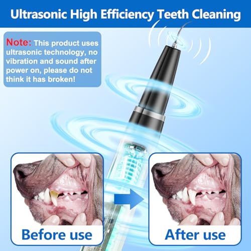 Image of Ni-SHEN Dog Plaque Remover for Teeth,Pet Ultrasonic Tooth Cleaner,Teeth Cleaning Kit -Tartar Remover for Teeth Stains for Dogs and Cats (Black)