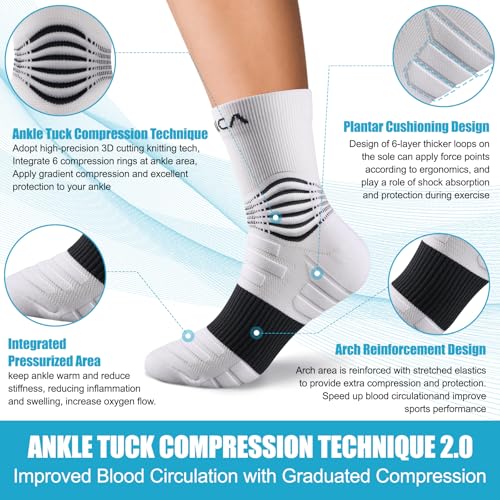 Image of NEENCA Professional Compression Socks for Women Men Circulation, 20-30 mmHg | Medical Ankle Socks, for Pain Relief, Plantar Fasciitis, Swelling, Neuropathy, Nurses, Travel, Pregnancy, Flight, Daily Wear