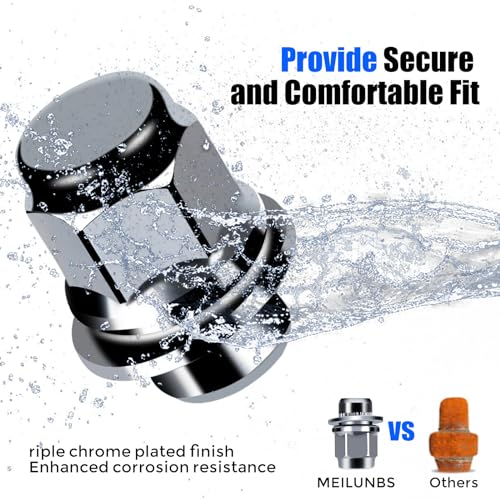Image of 20Pcs M12x1.5 Lug Nuts Chrome Mag Style, Fits Toyota Camry, Avalon, Highlander, Prius, Sienna, Lexus IS300, LFA, CT200h - Compatible with 5 & 6 Lug Wheels - 13 /16 inch (21mm) Hex