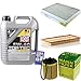 Produktbild Filter Set Inspektionspaket 5 Liter Liqui Moly Motoröl Top Tec 4100 5W-40 MANN-FILTER Innenraumfilter Luftfilter Ölfilter