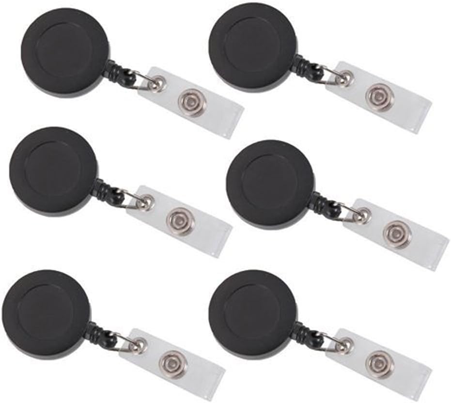 New Reel Retractable Key Clip ID Badge Key Card Name Tag Holders with Belt Clip for Keys-ids-Badges Black(100pcs)