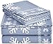 Pinzon Flannel Sheet Set – Full, Snowflake Dusty Blue