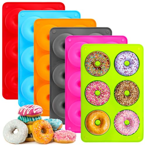 Silicone Donut Molds Donut Pans for 6 Doughnuts Silicone Pan Food Grade for Baking Colorful Heat Resistant and Microwave Safe(Set of 6) by Tbestmax - Image 8
