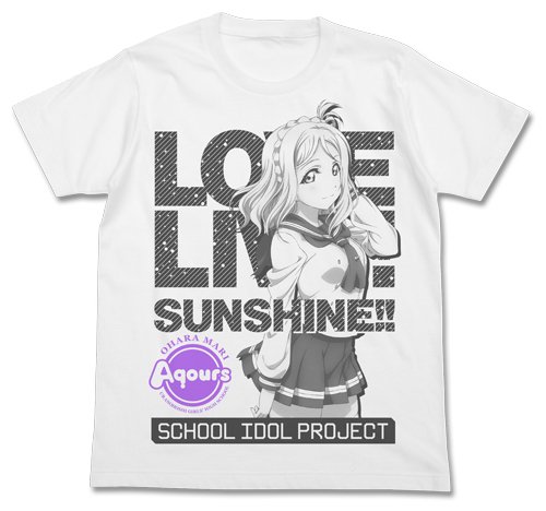 T-shirt Love Live! Sunshine! Mari Ohara blanc taille L idéal pour convention
