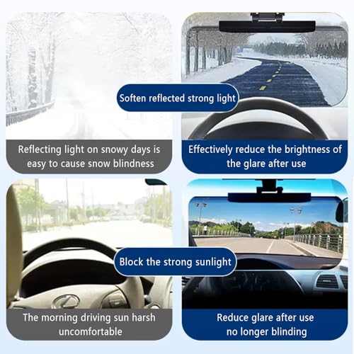 Image of 2PCS Car Visor(Upgraded Version to Block Harmful UV Rays) Adjustable Angle, Anti-Glare 12.6'' x 6'' Safe Driving Car Accessories Sun Visor Extender, Universal for Cars, Trucks, SUVs. (2Pcs)