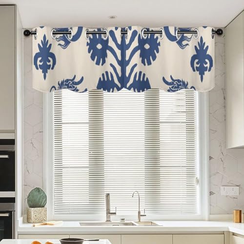 Cenefas rústicas para cocina de dragón azul Regalia, pack de 2 cortinas de 52 x 18 pulgadas 2
