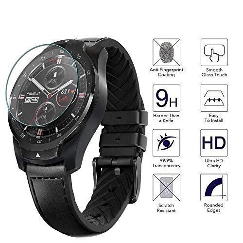 (3 Pack) Orzero Compatible For Ticwatch Pro 4G, Ticwatch Pro, Ticwatch Pro 2020 Smartwatch Tempered Glass Screen Protector, 2.5D Arc Edges 9 Hardness Hd Anti-Scratch Bubble-Free (Lifetime Replacement) #TOP1
