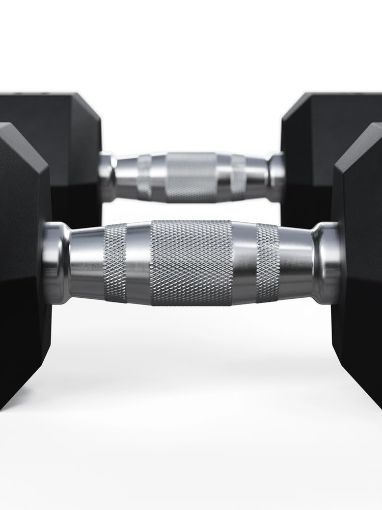 ATLETICA Hexagon Hanteln PRO, 2.5-50kg, Paarweise | Stoßdämpfende CPU-Ummantelung höchster Qualität, Für Drops geeignet, Hartverchromter Griff