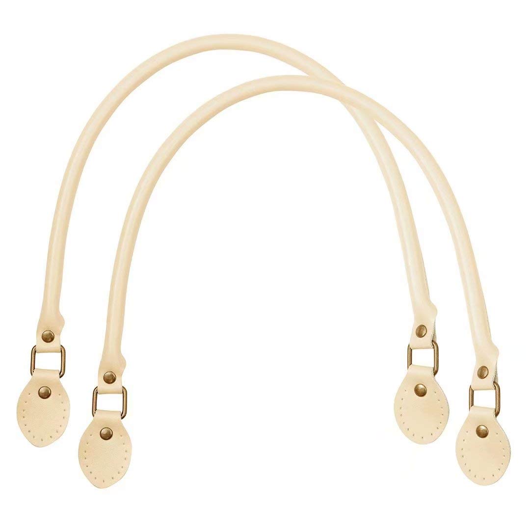 Creatwls 2pcs 40 cm Cowhide Leather Purse Handles Leather Bag Handles, Purse Strap Replacement Bag Holder for Bag Straps Replacement Accessories