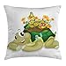 NA Housse de Coussin Oreiller Reptile, Tortue Florale drôle Parlant Colibri coloré Tortue Ninja Inspired Print, taie d'oreiller décorative décorative carrée, Multicolore