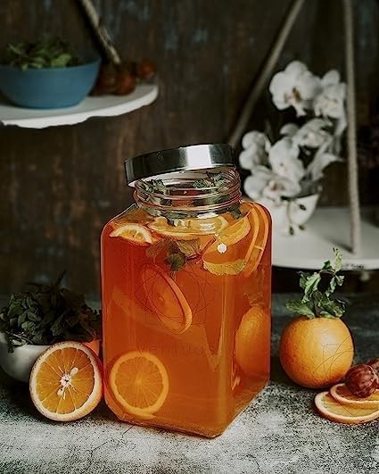 Image of 3 Litre Cube Glass Jar (3000 ml) with Airtight Lid | Large Storage Container for Pickles & Kitchen Essentials (2)