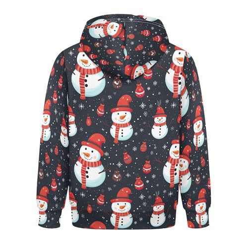 Kids Hoodies Sweaters Christmas Xmas Snowman Hooded Sweatshirts with Big Pockets for Boys Girls B04003382