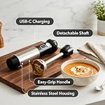 OVENTE Cordless Immersion Hand Blender, 300W Rechargeable Black HR995B - Image 3