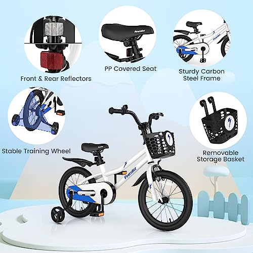 Image of BABY JOY Kids Bike, 12 14 16 18 Inch Boys Girls Bike for 3-8 Years w /Training Wheels, 20 Inch Children Bicycle for 8+ Teens w /Kickstand, Handbrake, Coaster Brake & Removable Basket, Sporty Bicycle