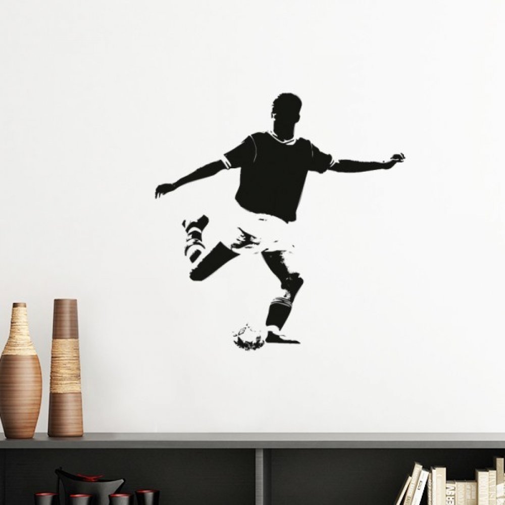 Sticker football rouge 60cm pour habiller le mur d'une chambre d'enfant